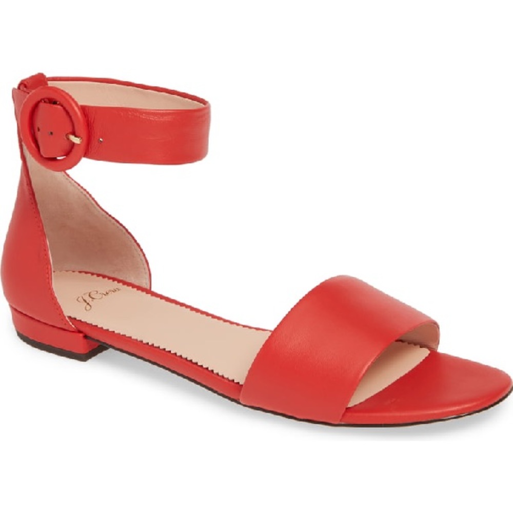 J. Crew Ankle Strap Flat Sandal In Bright Cerise
